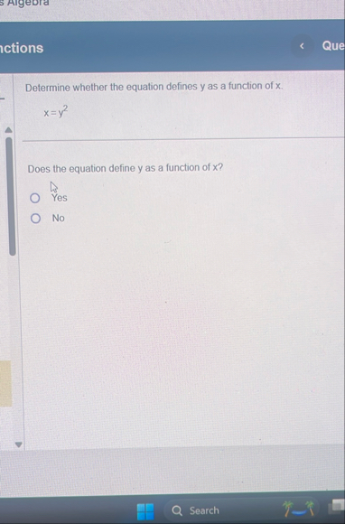 1 ctions Determine whether the equation defines y