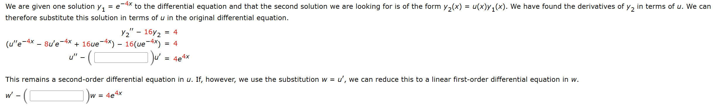 therefore substitute this solution i n terms o f