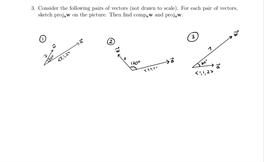 Consider the following pairs of vectors ( not