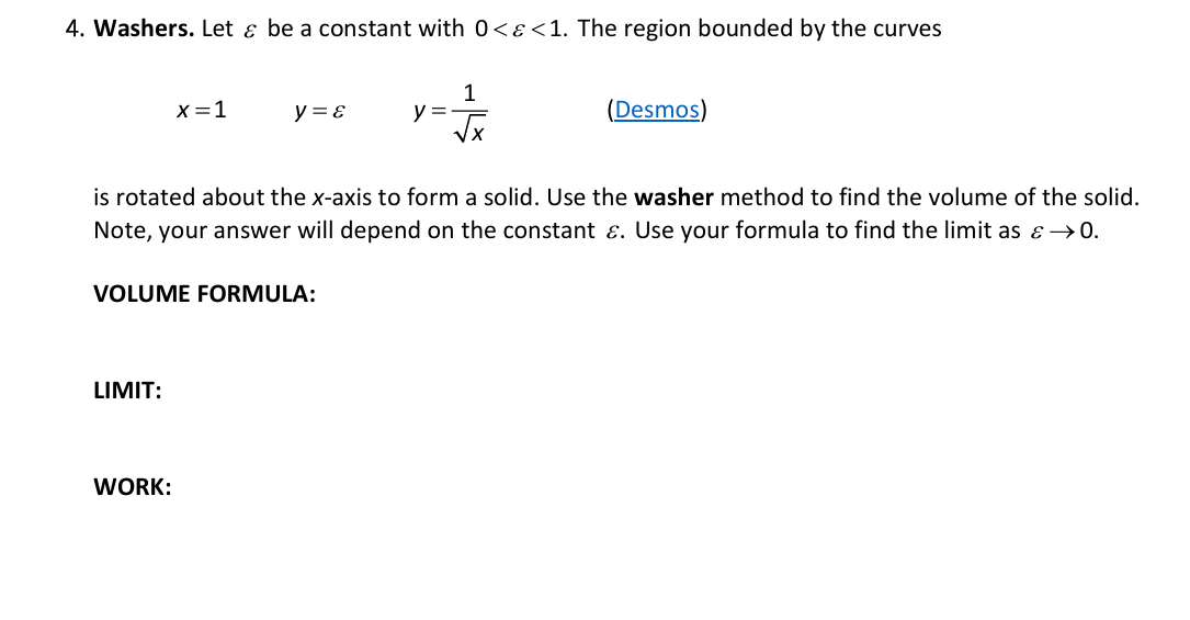 Washers. Let b e a constant with 0 < < 1 . The