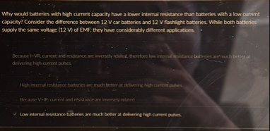 Wriy would bataeries with high current capacity