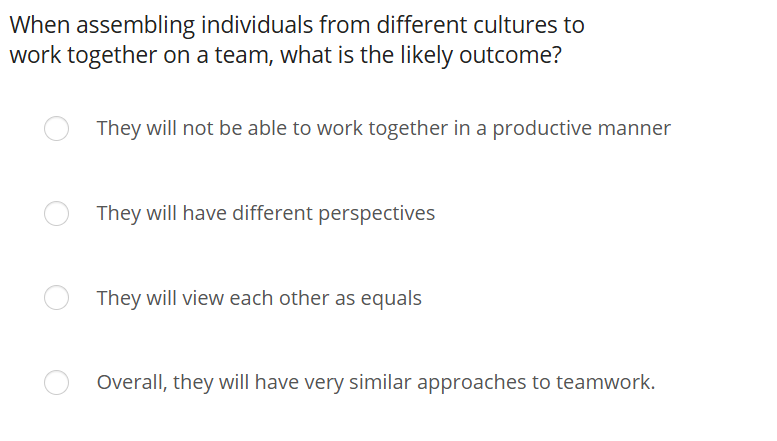 When assembling individuals from different