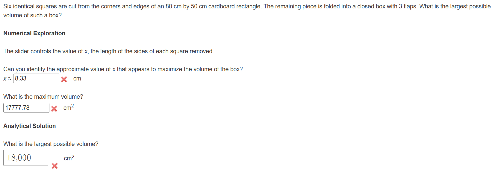Six identical squares are cut from the corners