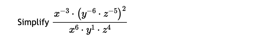 Simplify x - 3 * ( y - 6 * z - 5 ) 2 x 6 * y 1 *