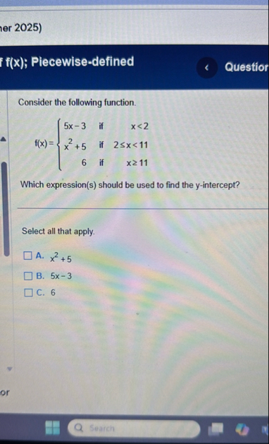 er 2 0 2 5 ) f ( x ) ; Plecewise - defined