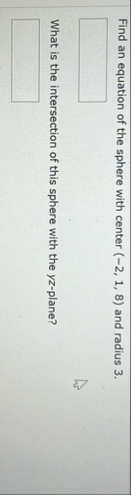 Find an equation of the sphere with center ( - 2