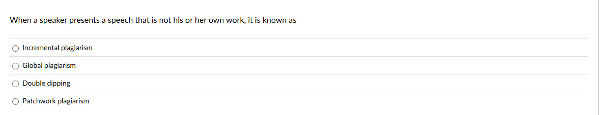 When a speaker presents a speech that is not his