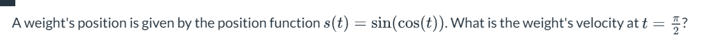 A weight's position i s given b y the position