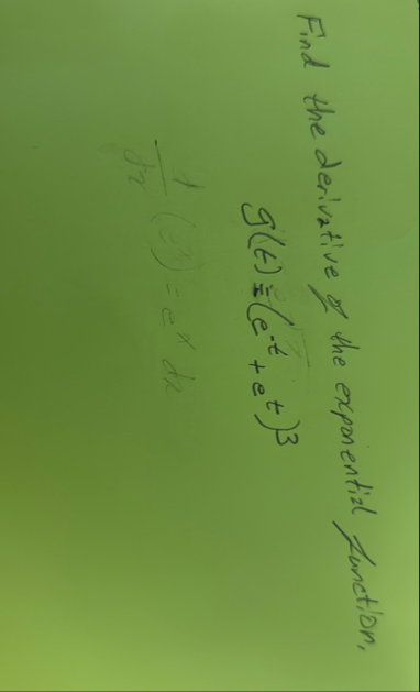 Find the derivative of the exponential function,