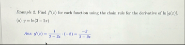 Example 2 . Find f ' ( x ) for each function