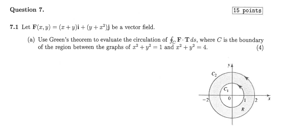 7 . 1 Let F ( x , y ) = ( x + y ) i + ( y + x 2 )