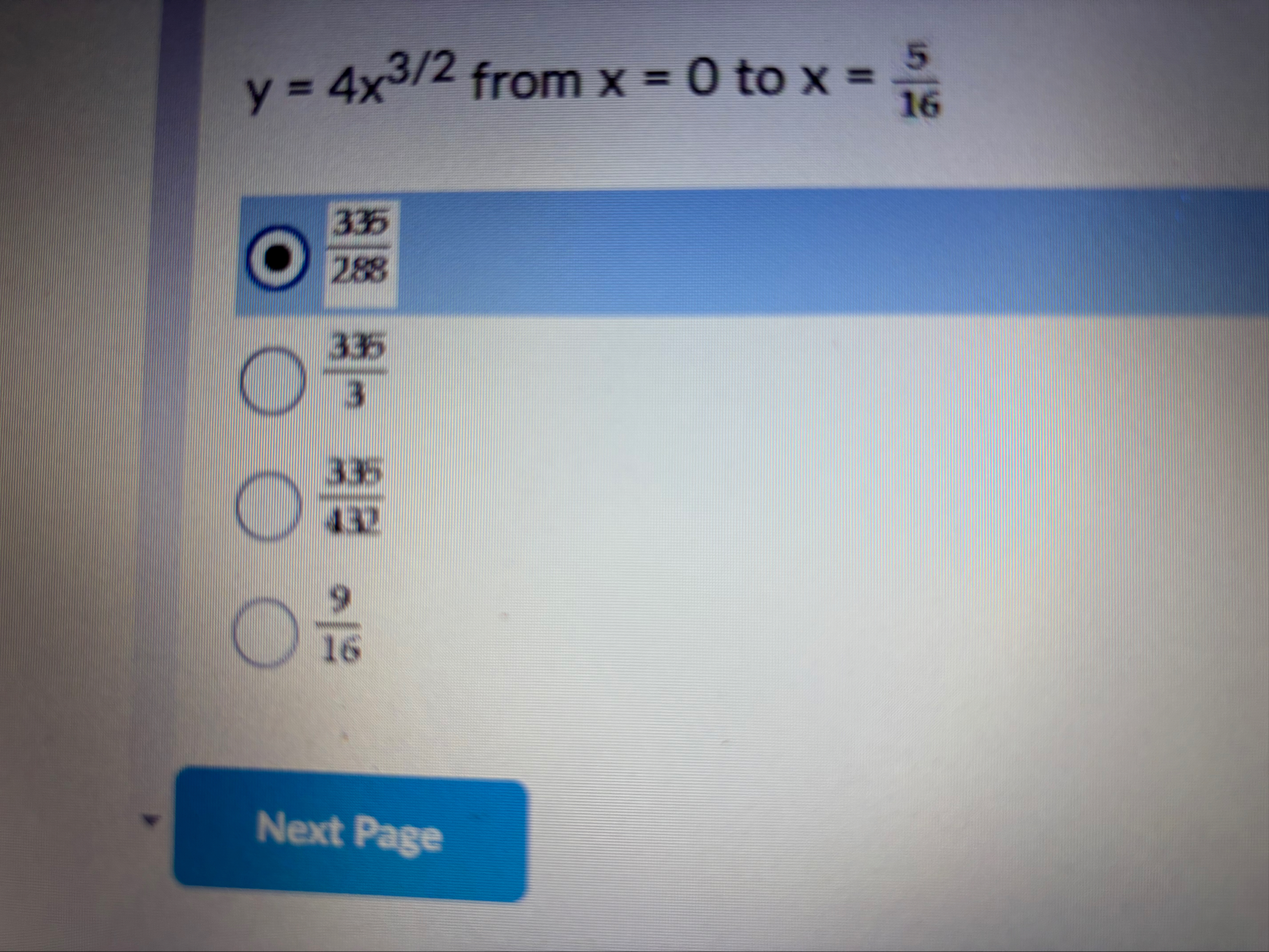 y = 4 x 3 2 from x = 0 to x = 5 1 6 3 3 5 2 8 8 3