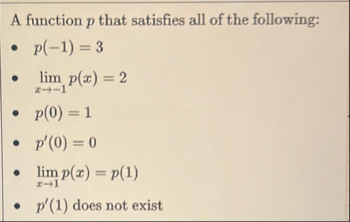 Make a graph and function that satisfies all of