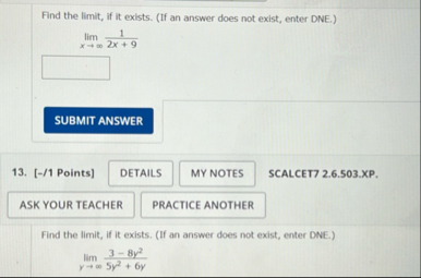 Find the limit , if it exists. ( If an answer