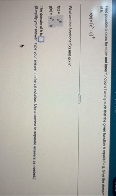 Find possible choices for outer and inner