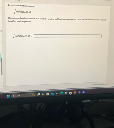 Evaluate the indefinite integral. s e c 9 ( ) t a