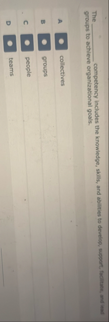 The competency includes the knowledge, skills,