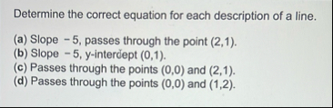 Determine the correct equation for each