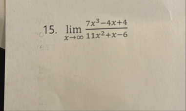 lim x 7 x 3 - 4 x 4 1 1 x 2 x - 6