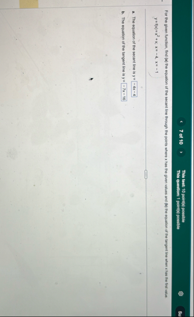 7 of 1 0 This test: 1 0 pointuly possibly This