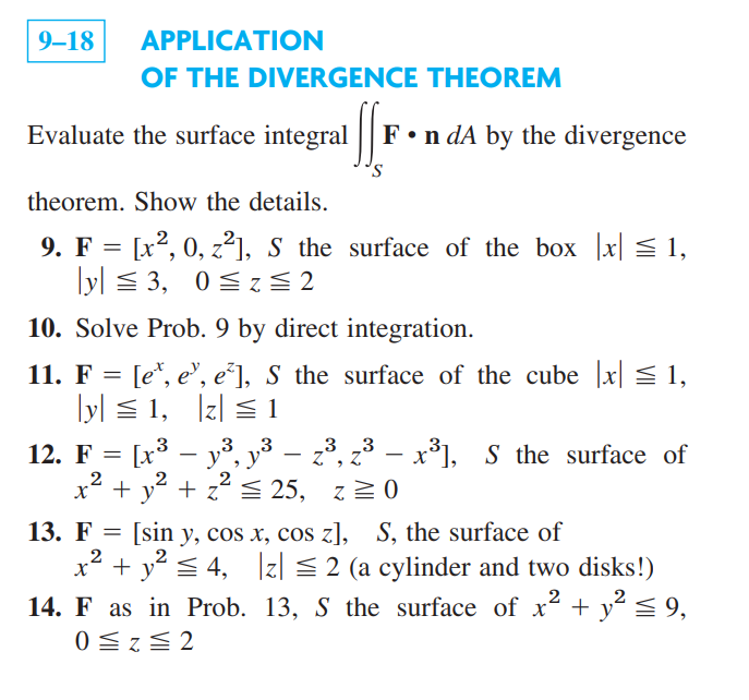 APPLICATION O F THE DIVERGENCE THEOREM Evaluate