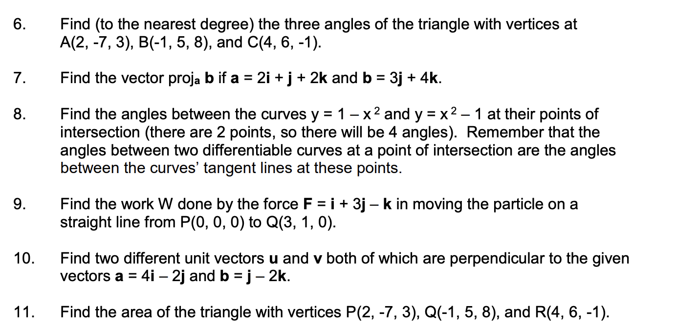 Find ( t o the nearest degree ) the three angles