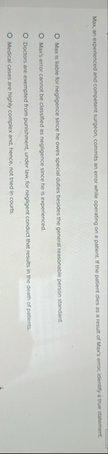 Max, an experienced and competent surgeon,