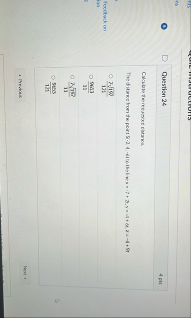 Question 2 4 4 pts Calculate the requested