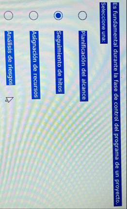 Es fundamental durante la fase de control del