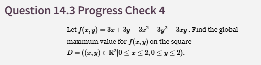 Question 1 4 . 3 Progress Check 4 Let f ( x , y )