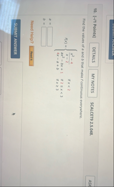 [ - / 1 Points ] SCALCET 9 2 . 5 . 0 4 8 . ASK