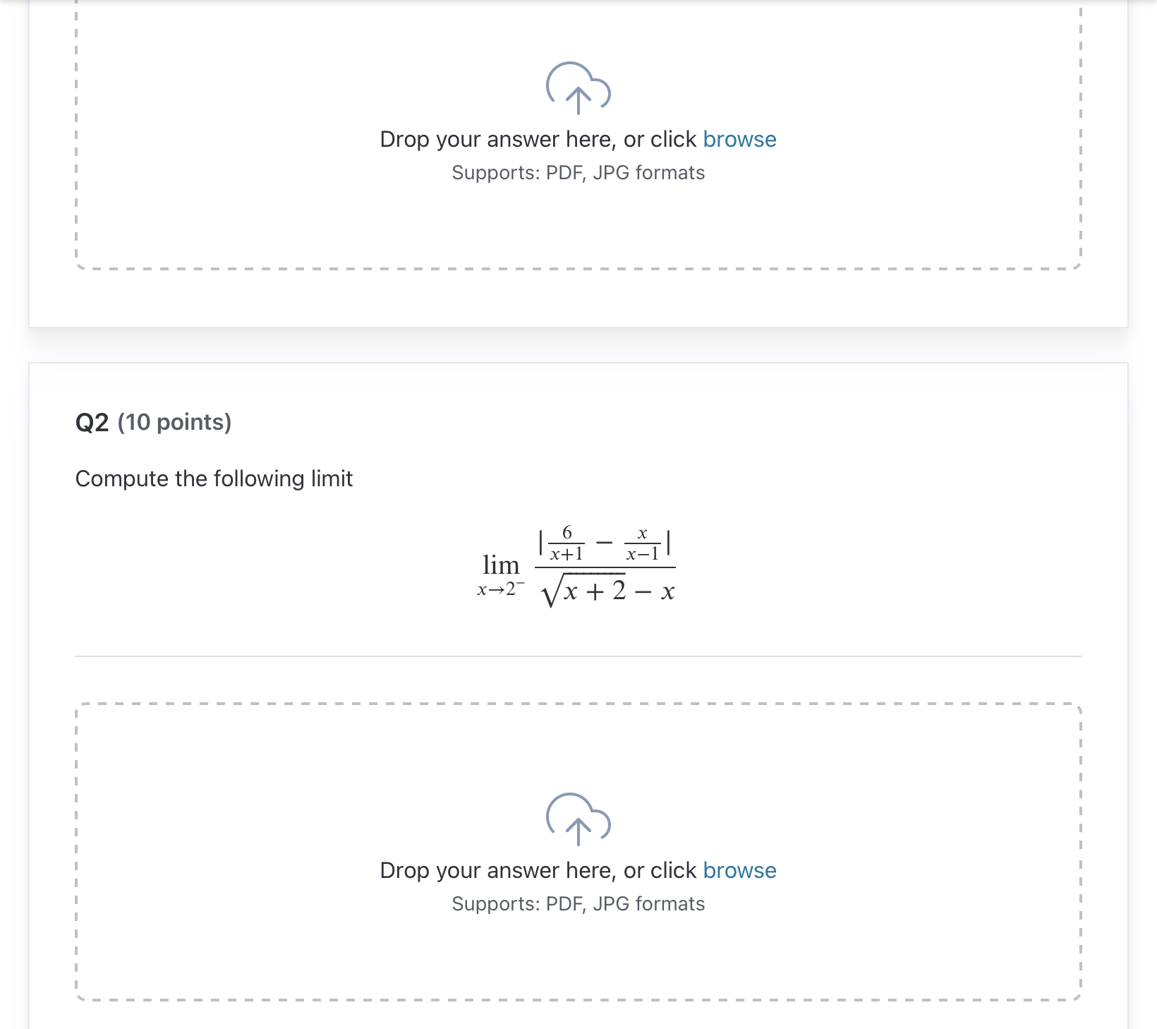 Drop your answer here, o r click browse Supports: