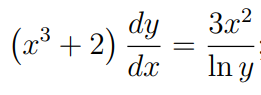 I s this equation separable ( x 3 + 2 ) d y d x =