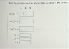 Find the direction cosines and direction angles