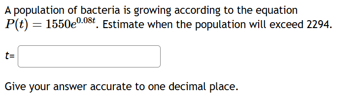 A population o f bacteria i s growing according t