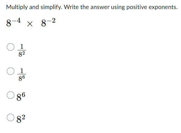 Multiply and simplify. Write the answer using