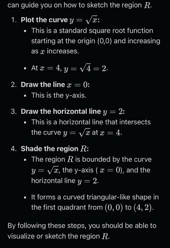 can guide you on how to sketch the region R .