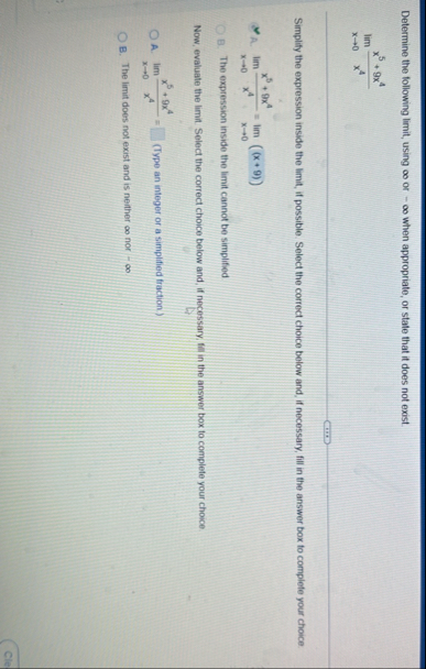 Determine the following limit , using or - when