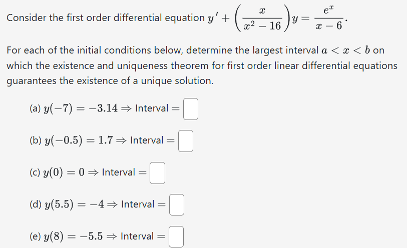 Consider the first order differential equation y