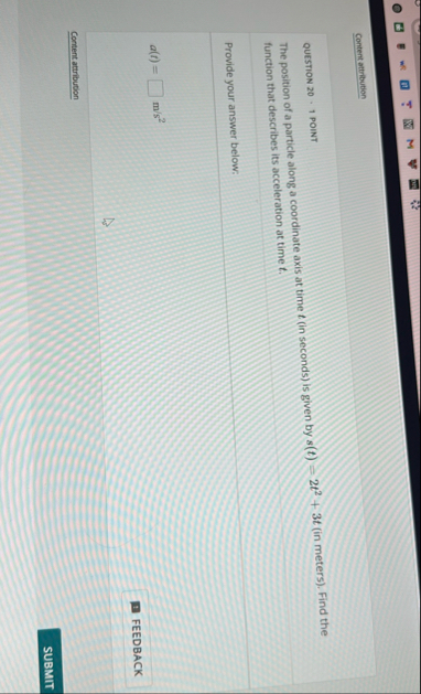 Content attribution The position of a particle