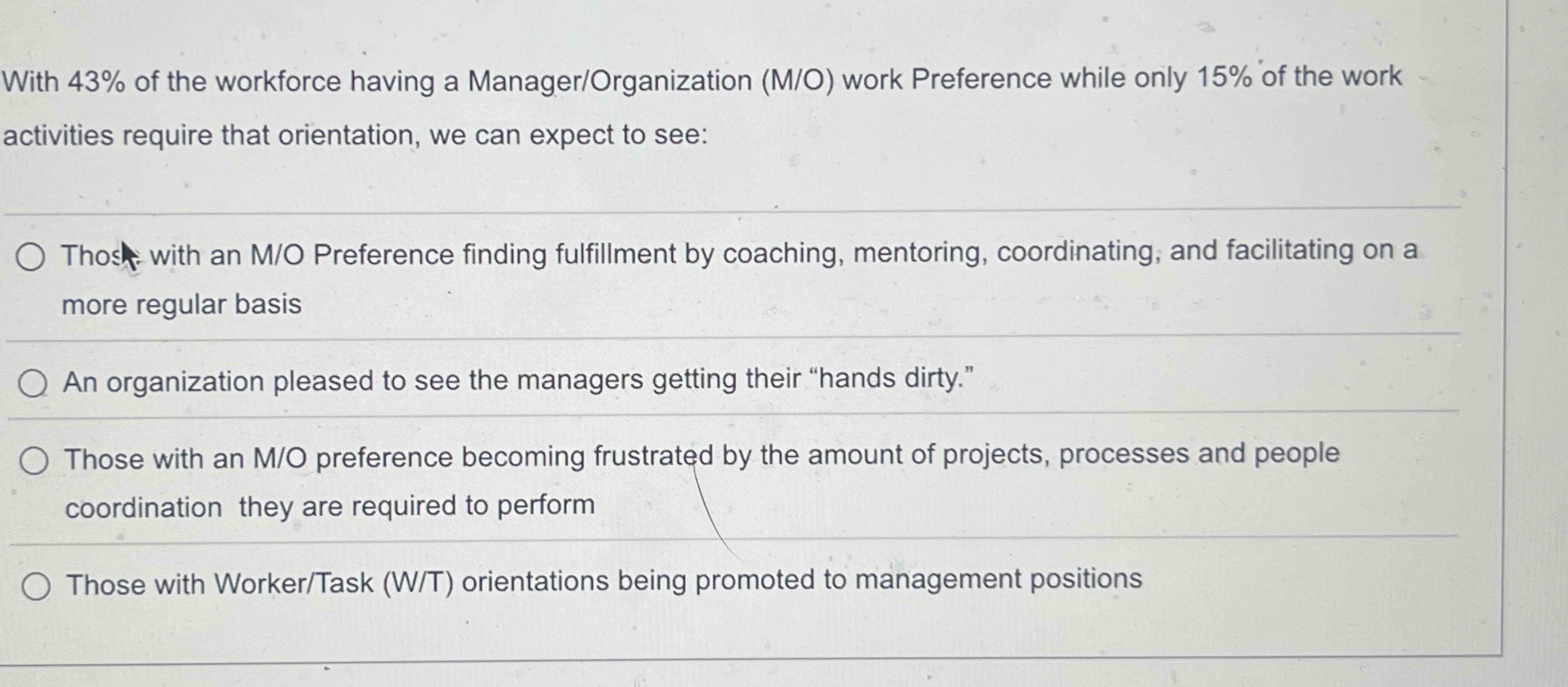 With \ ( 4 3 \ % \ ) of the workforce having a