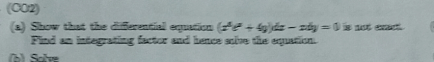 Show the differential equation isn't exact and