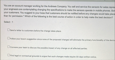 You are an account manager working for the