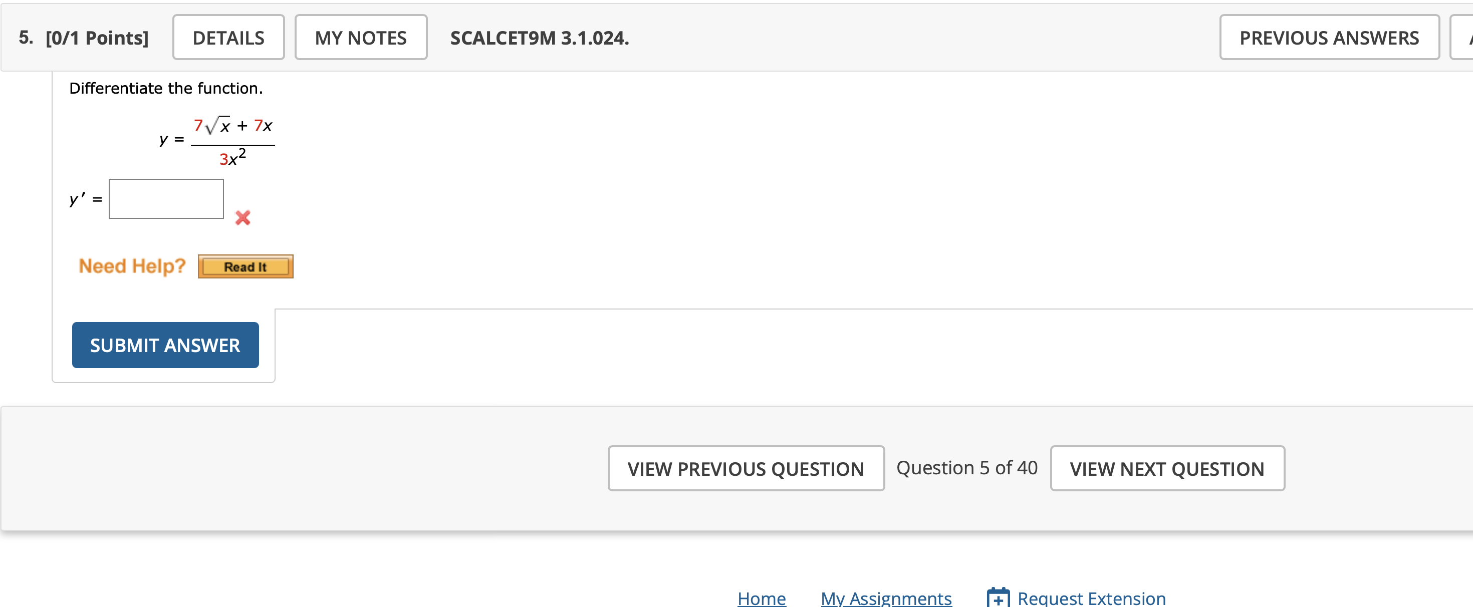 [ 0 1 Points ] SCALCET 9 M 3 . 1 . 0 2 4 .