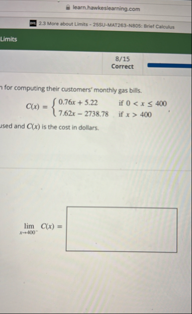 learn.hawkeslearning.com 2 . 3 More about Limits