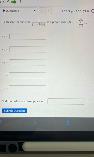 0 2 Question 5 0 2 pts 3 9 9 Represent the