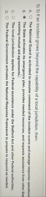 If an incident grows beyond the capability of a