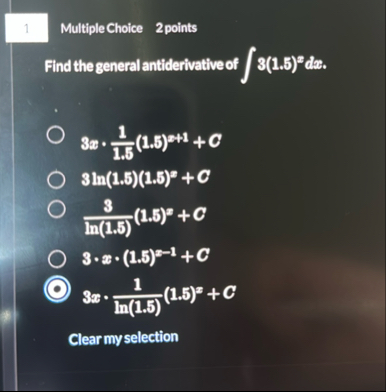 Multiple Choice 2 points Find the general