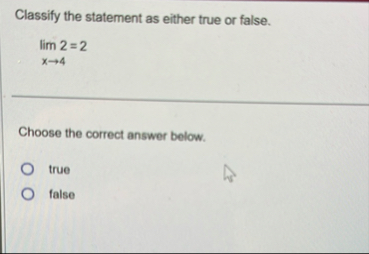 Classify the statement as either true or false.
