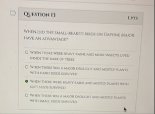 QUESTION I 3 IPTS WHEN DID THE SMALL - BEAKED